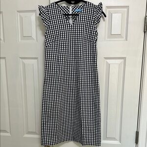 J. McLaughlin Gingham Navy and White dress